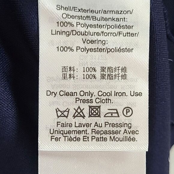 New DKNY Women's (12) Blue and Pink Floral Print Chiffon Fit & Flare Dress $134 - Picture 10 of 12